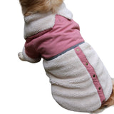 Vecomfy V-Collar Dog Coats for Medium Dogs Sweater Fleece Lining Warm Doggie Jacket for Cold Winter Pink L