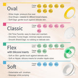 Nenesupply 17mm Oval Flanges Compatible with Medela Breast Pump Parts Replace 17mm Medela Flange Accessories. Work with Pump in Style Parts Symphony Parts Swing Maxi Harmony and Personalfit Flex
