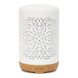 Earnest Living Essential Oil Diffuser White Ceramic Diffuser 250 ml Timers Night Lights and Auto Off Function Home Office Humidifier Aromatherapy Diffusers for Essential Oils