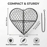 Esamar Handmade Alpaca Fiber Bird Nesting Heart - Refillable Bird Nesting Material Holder & Garden Decor - Alpaca Wool for Bird Nesting Dispenser & Nesting Material for Wild Birds Station (Black)