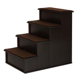 PawHut Pet Stairs, Small Pet Steps with Cushioned Removable Covering for Dogs and Cats Up to 22 lbs, Brown