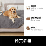 GORILLA GRIP Waterproof Bed Cover for Dogs, 82x52, Gripped Slip Resistant Backing, Leak Proof Washable Dog Blanket Covers Sofa, Couch, Sectional, Crate, Car, RV Seats, Pet Puppy Essentials, Charcoal