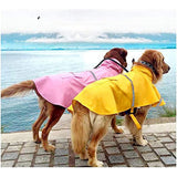 Mikayoo Large Dog Raincoat Adjustable Pet Waterproof Clothes Lightweight Rain Jacket Poncho Hoodies with Strip Reflective(Pink,M)