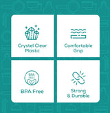 Comfy Package [16 oz. - 100 Count Crystal Clear Plastic Cups With Strawless Sip-Lids, Disposable Iced Coffee Cups with Lids - Ideal for Cold Beverages, and To-Go Drinks