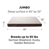 Furhaven Orthopedic Dog Bed for Large Dogs w/ Removable Washable Cover, For Dogs Up to 95 lbs - Sherpa & Suede Mattress - Espresso, Jumbo/XL