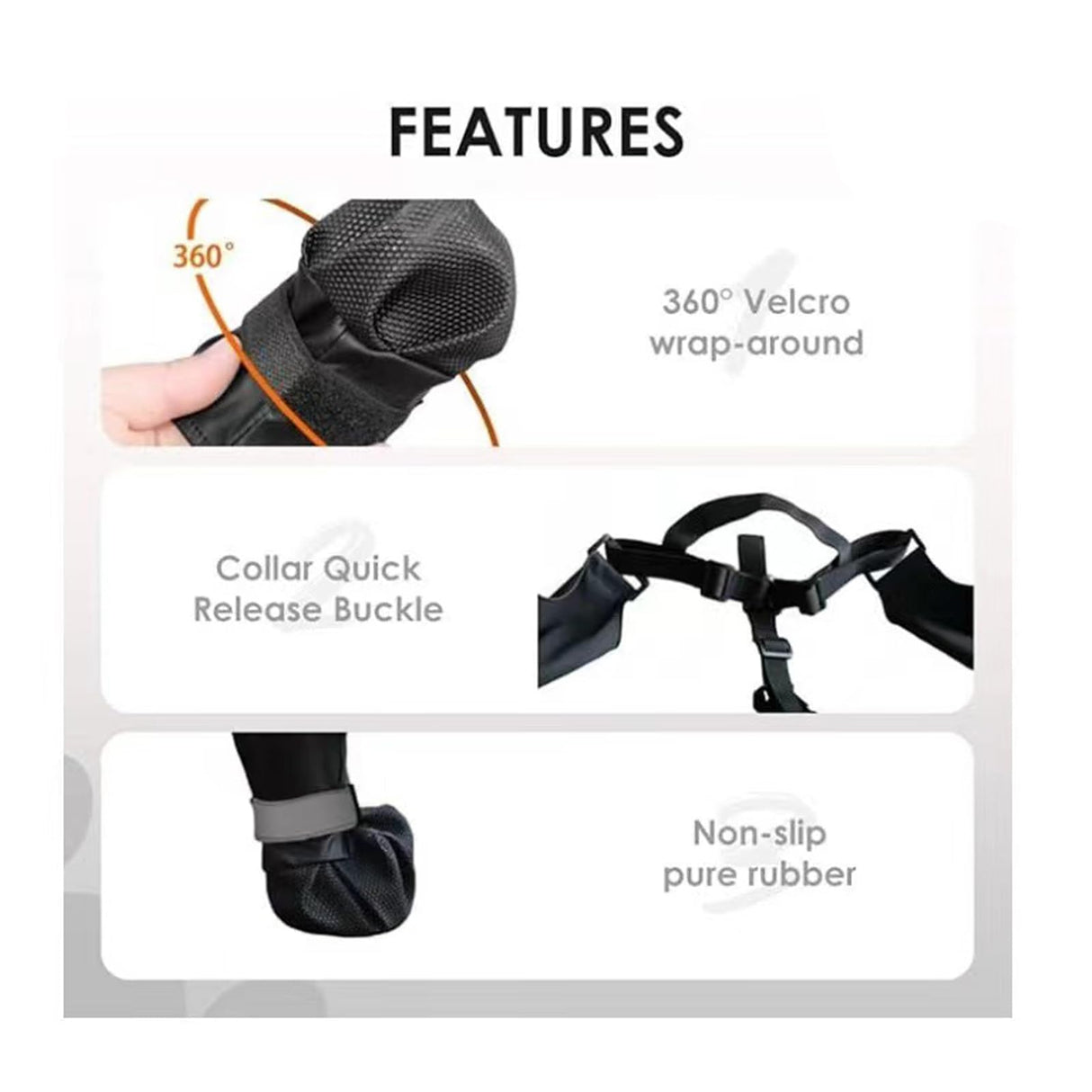 Waterproof, Anti-Slip Dog Boots for Small/Medium Dogs. Protects Paws on hot Pavement, Snow, and Outdoor Walks. Secure Harness Design. Ideal for All Seasons (L)