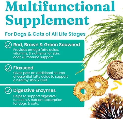 Solid Gold Dog & Cat Vitamin Supplements - Kelp Powder, Omega 3, Vitamins, Digestive Enzymes, Immune Support - 5 oz
