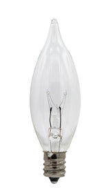 Creative Hobbies® Replacement Light Bulbs for Electric Candle Lamps, Flame Tip Bulbs for Window Candles, Chandeliers - 7 Watt - 120 Volt - E12 Candelabra- Pack of 12