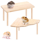 3BAO 2-Piece Set Hamster Play Wooden Platform for Dwarf Syrian Hamsters Gerbils Mice Degus or Other Small Pets