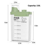 SQUSIMEI 3 Qt/2.8 L Bird Seed Storage Container with Lids Airtight Measuring Cup, Bird Seed Dispenser Pet Food Container Are Used to Store Bird Food, Chicken Feed BPA Free (2.8L, Green)