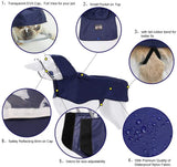 Pet Raincoat Packable Hooded Dog Rain Jacket Reflective Strips Lightweight Adjustable Poncho for Small Medium Large Dogs Blue XXXL
