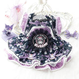 Dog Princess Dresses Kuromi for Small Dogs Lolita Clothes Goth Lace Costume Pet Girl Cute Coat Outfits Fall Costumes (L,Black)