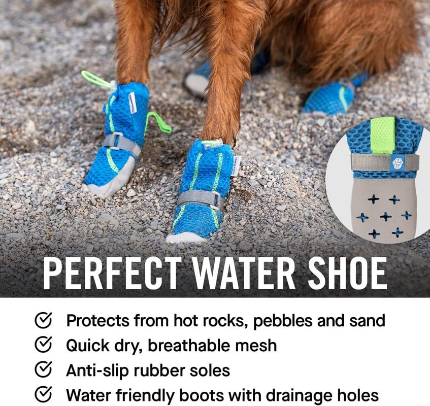 Canada Pooch Dog Boots for Hot Pavement - Dog Boots & Paw Protectors with Anti Slip Rubber | Water Friendly, Breathable Dog Shoes for Hot Days, Great for Dogs Neon Pink - Size 2