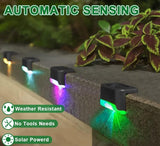 K.E.J. Solar Pool Side Lights Color Changing Solar Deck Lights Outdoor LED Step Light Waterproof Pool Accessories Decor for Stairs Fence Yard Driveway Pathway Yard Backyard Garden (Black-Color, 8)