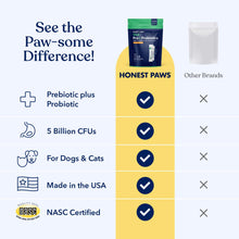 Load image into Gallery viewer, Honest Paws Probiotics for Dogs - Digestive &amp; Immune Support Powder with Prebiotic Made in The USA, Chicken Flavor (30 Sticks)
