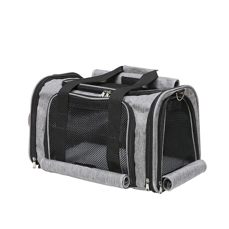Pet Carrier Bag for Small Medium Cats Dogs Puppies up to 26 Lbs,Steel Frame Dog Carrier,pricacy-Oriented cat Carrier,Collapsible pet Carrier for Easy Storage (Grey, Small: 16.1"X10.6"X10.2")