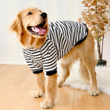 ANIAC Fleece Dog Sweater, Striped XL Shirt With Sleeves, Autumn Basic Hoodie, Warm Sweatshirt, Winter Pet Clothes for Large Dogs XXXL 55-66LB (6XL, White)