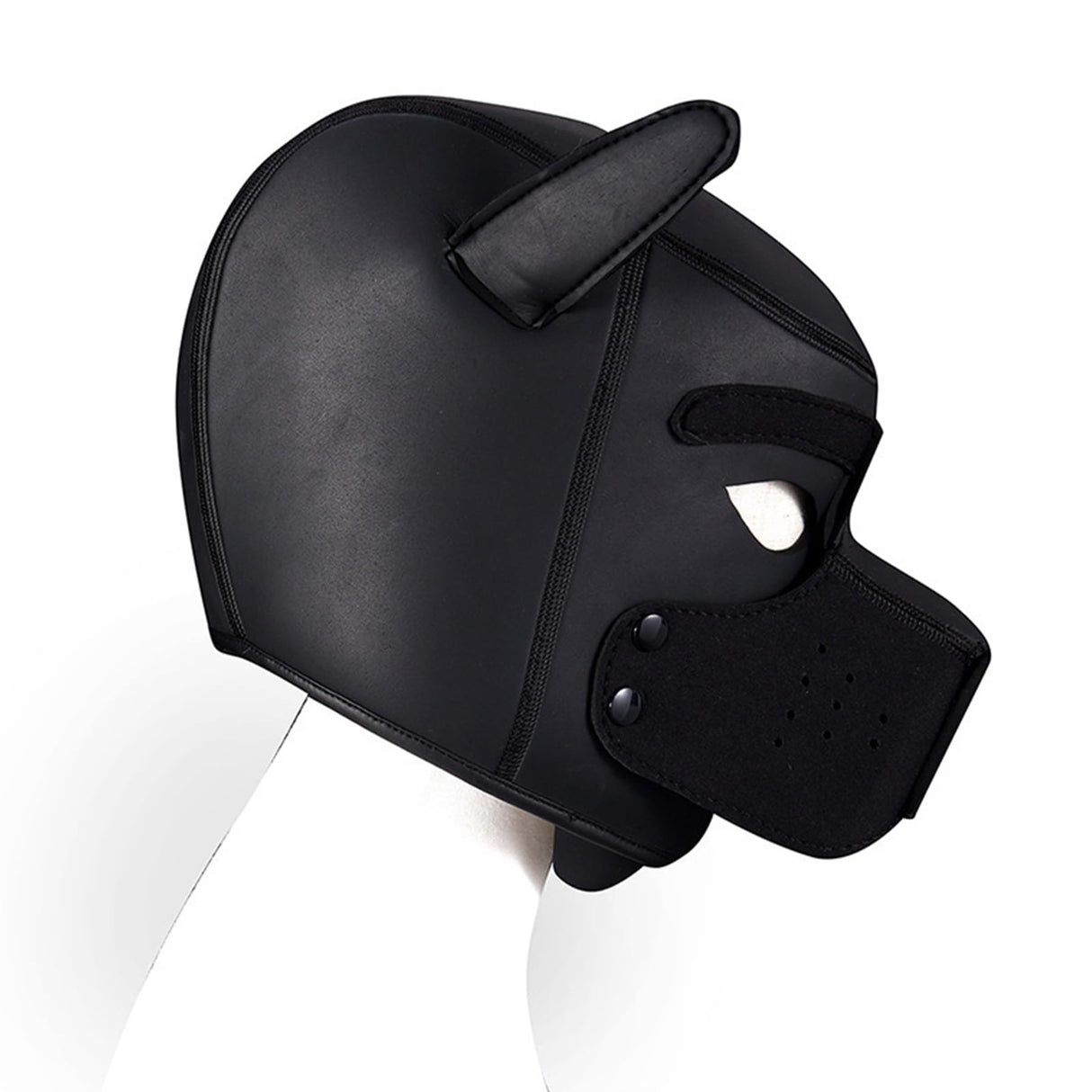 nurdewn XL Neoprene Puppy Hood Dog Mask – Extra Large Pup Hood Mask Adult with Removable Muzzle, Breathable Dog Hood for Cosplay, Role Play, Pup Play Gear & Halloween Costume(Black)