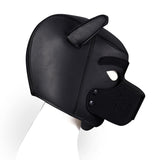 nurdewn XL Neoprene Puppy Hood Dog Mask – Extra Large Pup Hood Mask Adult with Removable Muzzle, Breathable Dog Hood for Cosplay, Role Play, Pup Play Gear & Halloween Costume(Black)