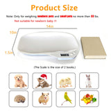 HMRCYTE Small Animal Digital Scale, Pet Scale with LCD Display, Puppy Scale, Electronic Kitchen Food Scale, (Max 33lbs),14 x 10 inches, for Weighing Kitten, Puppies, Hamster, Newborn Pets (White)