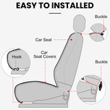 surpassme Comfortable Car Seat Covers Universal Front Seat Covers for Car Accessories, Padded Car Interior Covers for Automotive, SUV, Truck, and Van(Grey)