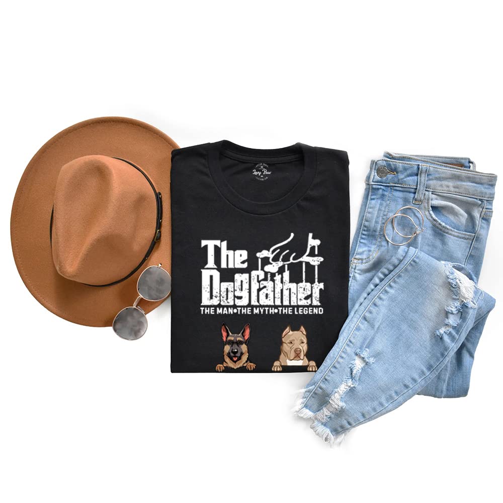LEVY PAW Personalized Dog Breeds & Names The Dogfather Shirt Dog Dad T-Shirt