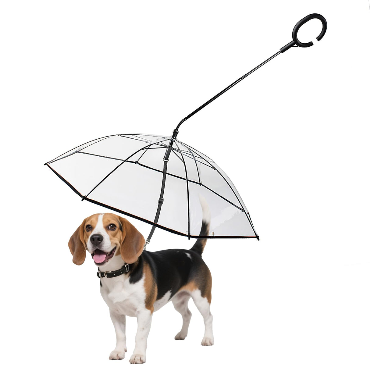 BillionChains Dog Umbrella for Small Dogs Clear Walking Umbrella with Adjustable Leash