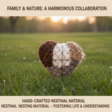 2026 New Handmade Alpaca Fiber Bird Nesting Heart, Bird Nesting Material Holder, Refillable Birds Heart Shape Hummingbird Nesting, Winter Fowl Gifts Animal Hummingbirds Lovers Home Garden Yard (1)