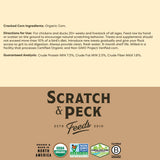 Scratch and Peck Cracked Corn Chicken, Duck and Livestock Supplemental Grain - 8 lbs Bag - 7.5% Protein, Certified Organic and Non-GMO Project Verified Chicken Food