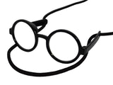 G015 Dog Cat Pet Costume Glasses Goggles for Small Breeds up to 15lbs (Round Black-Clear Lens)