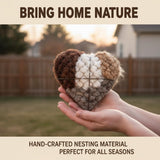2026 New Handmade Alpaca Fiber Bird Nesting Heart, Bird Nesting Material Holder, Refillable Birds Heart Shape Hummingbird Nesting, Winter Fowl Gifts Animal Hummingbirds Lovers Home Garden Yard (1)