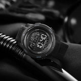 KXAITO Men's Watches Sports Outdoor Waterproof Military Watch Date Multi Function Tactics LED 46mm Face Alarm Stopwatch for Men (8105 Black All)
