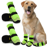 Dog Shoes for Hot Pavement Anti-Slip Dog Boots & Paw Protectors for Winter Snowy Day Summer Dog Snow Boots Waterproof Dog Shoes for Small to Large Dogs with Reflective Straps for Hiking 4Pcs
