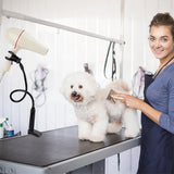 Joyzan Dog Hair Dryer Stand, Pet Grooming Table Hands Free Blow Holder 360°Rotatable Adjustable Lazy Third Arm Clamp Flexible Aluminum Alloy Groomers Hose Tube Mount Clip Cat Countertop Shower
