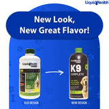 LIQUIDHEALTH Pets K9 Complete 8-in-1 Liquid Multivitamin for Adult Senior Dogs & Puppies, All in One Complete Formula Canine Vitamins for Skin & Coat, Joint Health, Immune Support - USA Made (32 oz)