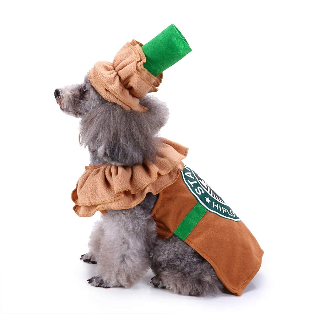 Latte Specialty Dog Costume - Coffee Shop Dog Cosplay Halloween Costumes, Puppy Christmas Party Attire for Medium Small Dogs Cats Pet Outfit Apparel Birthday Party Photo Props Dress up Accessories