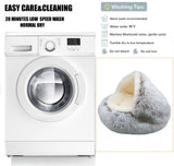 ZaneSun Calming Round Dog Bed & Cat Cave with Hooded Cover, Plush Fluffy Anti-Anxiety Cat Bed, Waterproof Bottom Washable (Coffee, 20x20inch)