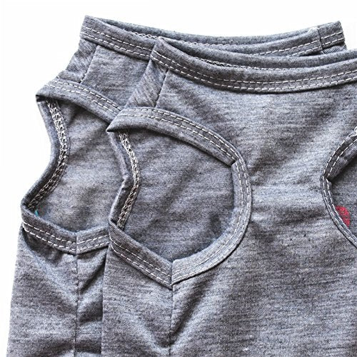 Vedem Pet T-Shirt Clothes Small Dog Cat Vest Tee Shirt Costumes Pack of 2 (L, Pack of 2-Grey)