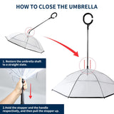 Namsan Pet Umbrella for Small Dogs, Clear Dog Walking Umbrella with Adjustable Leash, Self-Assembly Puppy Rain Snow Umbrella, Waterproof