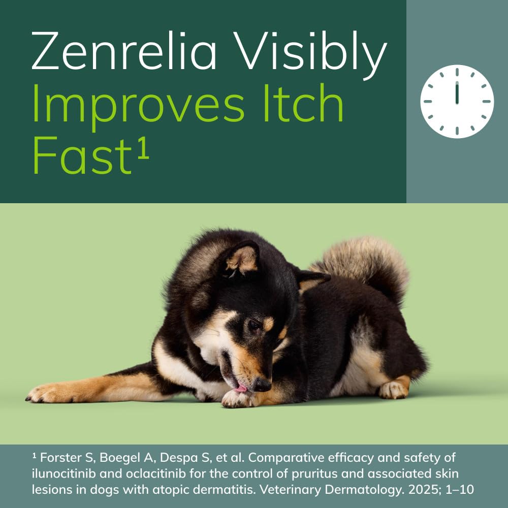 Zenrelia (ilunocitinib Tablets) | Once Daily Prescription Itch Relief for Dogs | 15 mg mg (30 Count)
