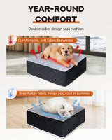 PHCOHIDO Dog Car Seats for Medium Dogs, All-Season Comfort Dog car Seat Boosters Detachable & Washable Pet Dogs Seat for Cars, SUVs, Easy to Install (Black)