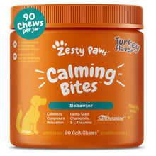 Load image into Gallery viewer, Zesty Paws Calming Chews for Dogs - for Everyday Stress, Relaxation, Composure, and Separation Turkey 90 Count
