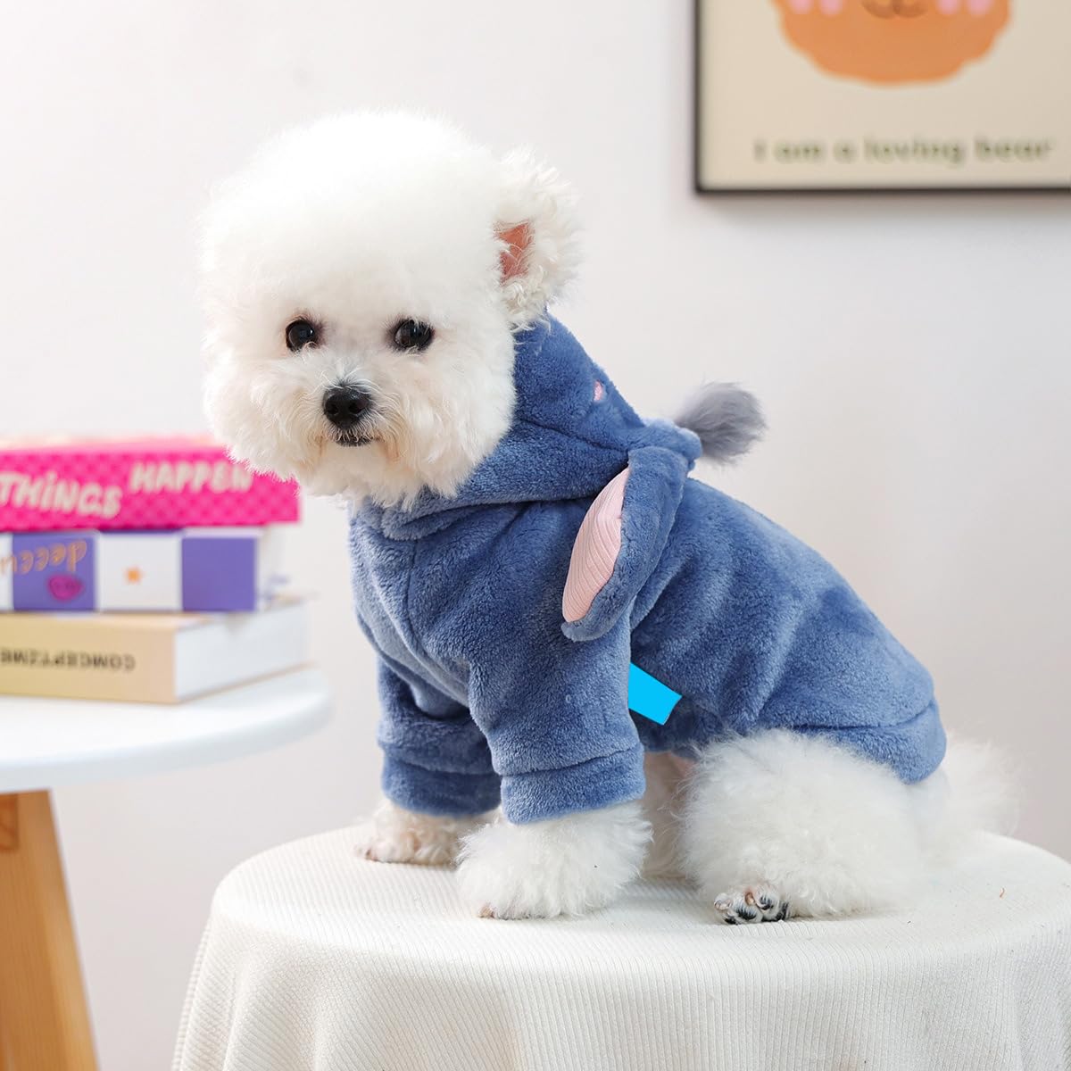 Puppy Donkey Costume Dog Fleece Coats Cozy Warm Winter Small Dogs Cats Halloween Clothes Doggie Kitten Lightweight Cold Weather Jackets Chihuahua Yorkie Dachshund Bulldog Christmas Birthday Outfit