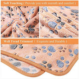 Tatuo 4 Pcs Dog Blanket for Pet Puppy Teething Toys Paw Print Fleece Blanket for Pet Cat Soft Warm Sleep Mat Guinea Pig Cage Mat(Small(24 x 16 Inch),White, Coffee, Pink, Purple)