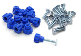 Fasten Tight Pet Carrier Fasteners - Blue 16 Pack (Short 7/8" Bolts)