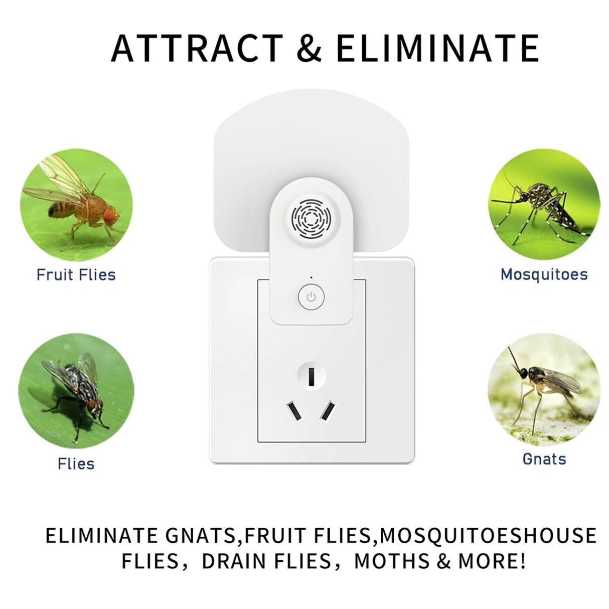 Flyxiregg 2 in 1 Flying Insect Trap Plug in & Ultrasonic Pest Repeller, Mosquito Zapper Indoor with Night Light UV Attractant Catcher, Safer Home Indoor Fly Trap(4 Devices + 12 Glueboards)