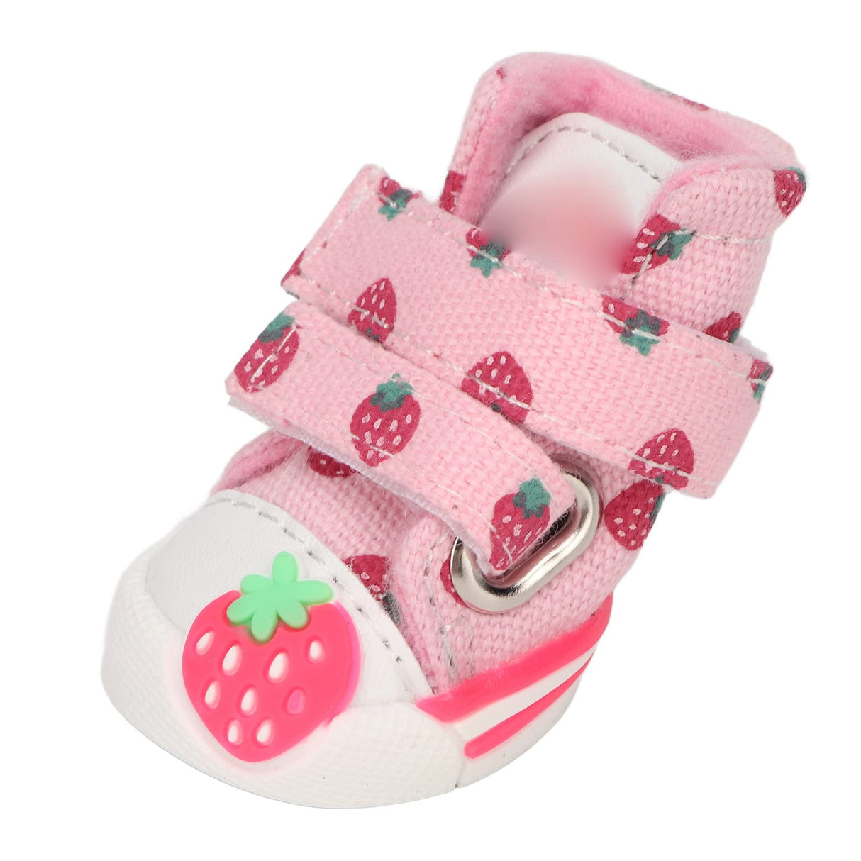 Grcfumo Strawberry Dog Shoes, Dog Boots, Slip Resistant Breathable Cute Puppy Dog Shoes for Small Dogs Teddy Bichon Pomeranian (QAS1)