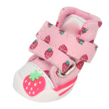 Grcfumo Strawberry Dog Shoes, Dog Boots, Slip Resistant Breathable Cute Puppy Dog Shoes for Small Dogs Teddy Bichon Pomeranian (QAS1)