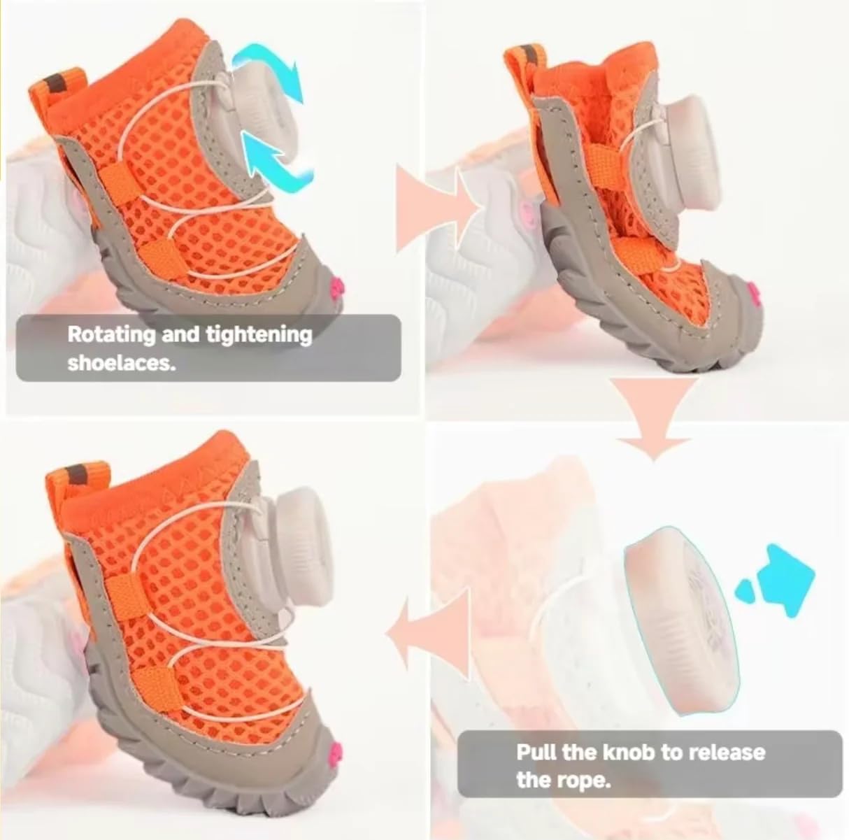 Paw Protective Shoes, All-Season Protection, Comfort, and Stability for Your Dog’s Paws 4pcs Dog Boots, Keep Your Dog Active (Orangw (4Pc), 5(2.0" Lx1.6 W))