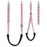 Dog Grooming Belly Straps – Adjustable Grooming Loops with Cute Paw & Bone Pattern Pet Grooming Belly Support Band Table Accessories for Small Medium Large Dogs(Light Pink)
